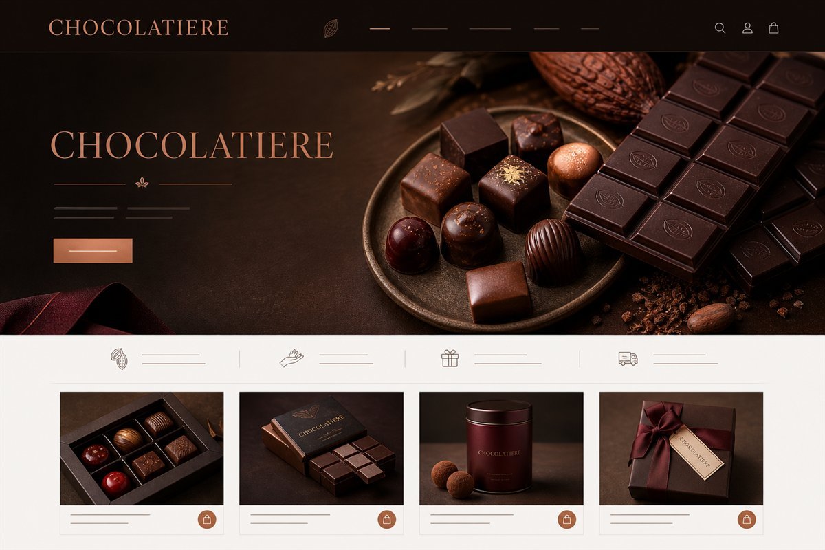 Aperçu du concept de boutique en ligne Chocolatière
